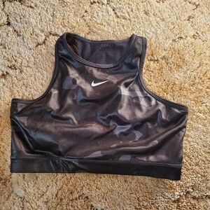 Nike Black and Gray Camo Sports Bra
